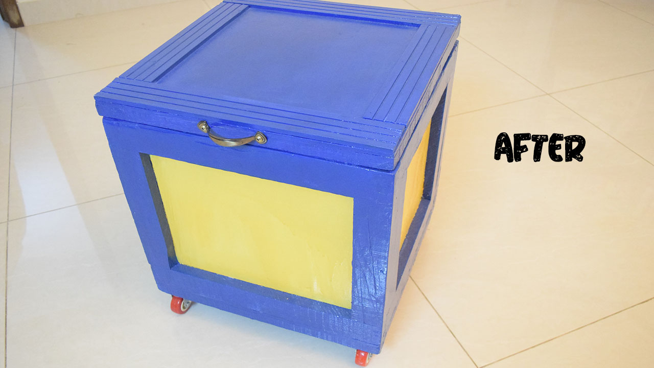 Transformation of an old wooden box to a storage box CraftHike
