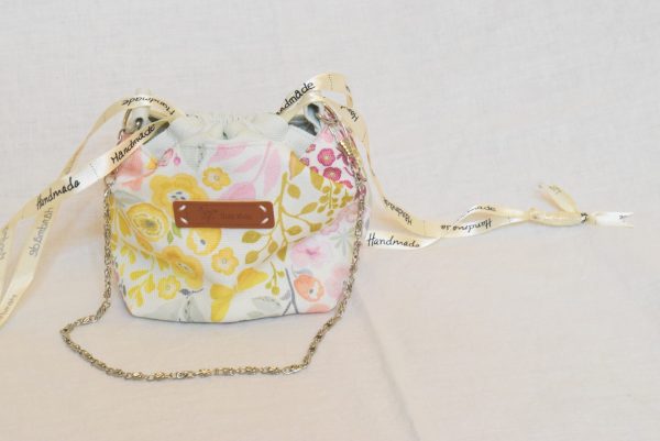 Mini Drawstring Pouch with Metal Strap